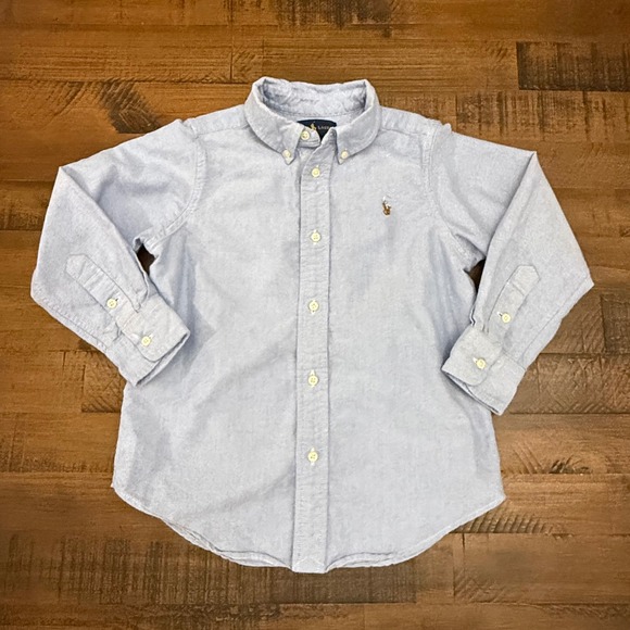 Ralph Lauren Oxford Shirt Long Sleeve Button Down Collared Light Blue Size 5 - Picture 1 of 4